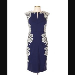 NWT Paper Dolls Navy Cocktail Dress w/ Lace Detail